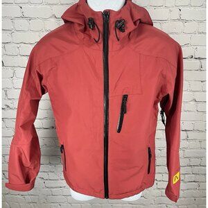 FlyLow Sports Muted Red Zipped Hooded Inner Pockets Activewear Jacket Small S